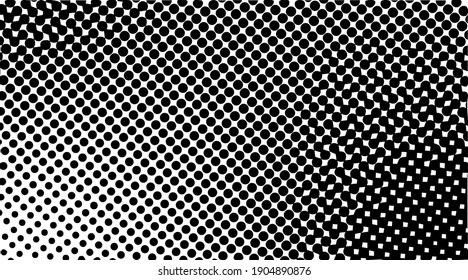 Puntos de semitono vectoriales. Puntos negros sobre fondo blanco.
