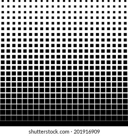 Vector halftone dots. Black dots on white background.