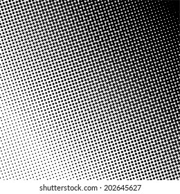 Vector halftone dots. Black dots on white background.