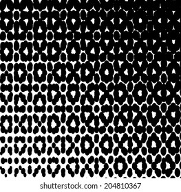Vector halftone dots. Black dots on white background.