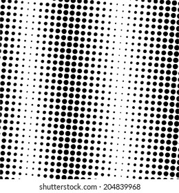 Vector halftone dots. Black dots on white background.