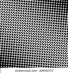 Vector halftone dots. Black dots on white background.