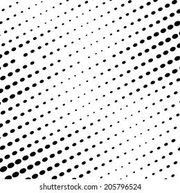 Vector halftone dots. Black dots on white background.
