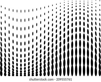 Vector halftone dots. Black dots on white background.