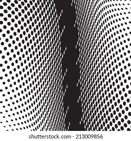Vector halftone dots. Black dots on white background.