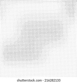 Vector halftone dots. Black dots on white background.