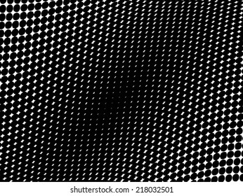 Vector halftone dots. Black dots on white background.
