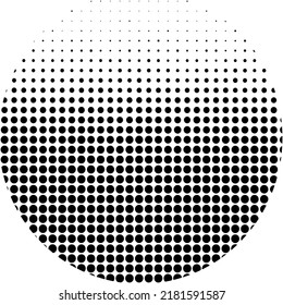 Vector halftone dots. Black dots on white background.