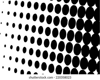 Vector halftone dots. Black dots on white background.