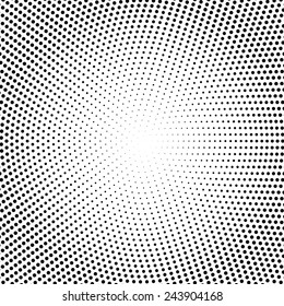 Vector halftone dots. Black dots on white background.