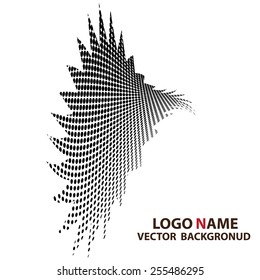 Vector halftone dots. Black dots on white background.