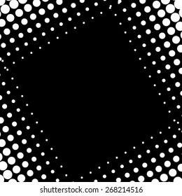 Vector halftone dots. Black dots on white background.