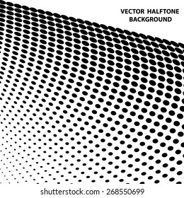 Vector halftone dots. Black dots on white background.