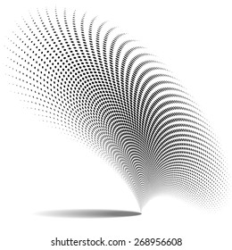 Vector halftone dots. Black dots on white background.