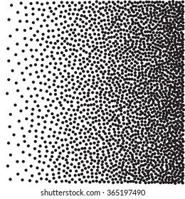 Vector halftone dots. Black dots on white.