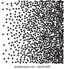 Vector halftone dots. Black dots on white.