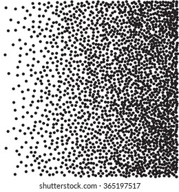Vector halftone dots. Black dots on white.
