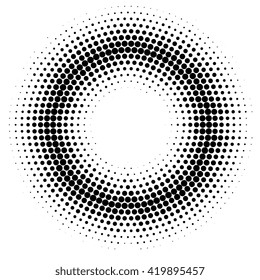 Vector halftone dots. Black dots on white background. Halftone effect vector background