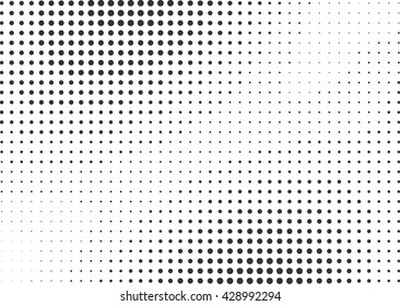 Vector halftone dots. Black dots on white background.
