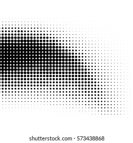 Vector halftone dots. Black dots on white background.