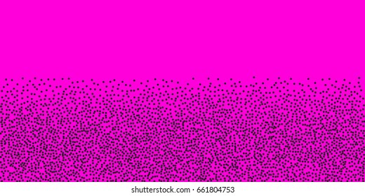 Vector halftone dots. Black dots on pink background. Halftone effect vector background