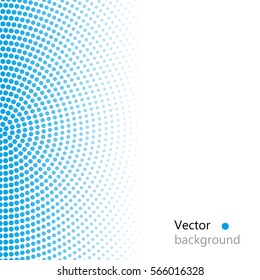 Vector halftone dots. blue dots on white background.