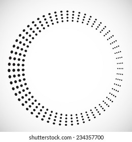 Vector Halftone Dots Circle Shaped . 