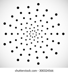 Vector Halftone Dots Circle Shaped. Spiral Logo Design.