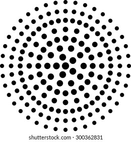 Vector Halftone Dots Circle Shaped.