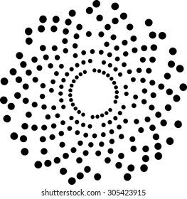Vector Halftone Dots Circle Shaped. Round Logo .