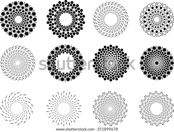 Vector Halftone Dots Circle Shaped Spiral Stock Vector (Royalty Free ...