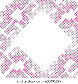 Vector halftone dots. Color dots on white background. Vector illustration.