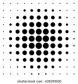 Vector halftone dots for design templates. Black dots on white background.