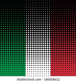 Vector halftone dots flag series - Italy