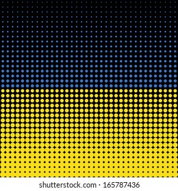 Vector halftone dots flag series - Ukraine