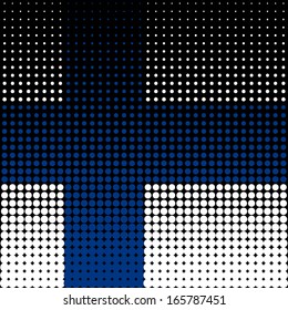 Vector halftone dots flag series - Finland