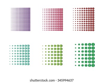 Vector halftone dots in the form of cubes
