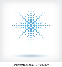 Vector halftone dots in the form of a snowflake