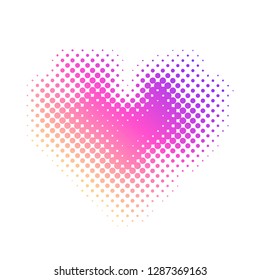 Vector Halftone Dots Heart Template