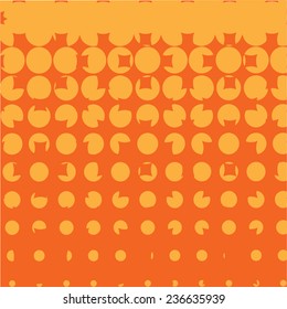 Vector halftone dots, illustration. Orange 