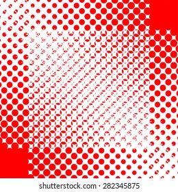 Vector halftone dots, illustration. Red