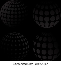 Vector halftone dots illustration. Set. Black