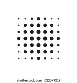 Vector Halftone Dots Logo Design Template. Abstract square halftone shape. Vector illustration. 