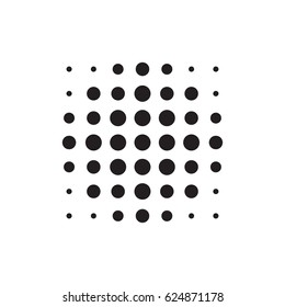 Vector Halftone Dots Logo Design Template. Abstract square halftone shape. Vector illustration. 