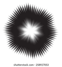 Vector Halftone Dots Music Wave Background . 