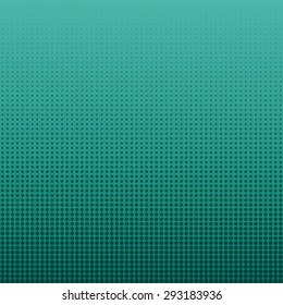 Vector halftone dots. Dots on Turquoise gradient background.