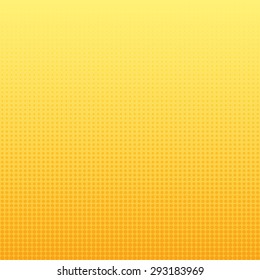 Vector halftone dots. Dots on yellow gradient background.