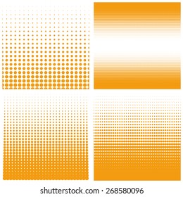 Vector Halftone Dots. Orange Dots On White Background.