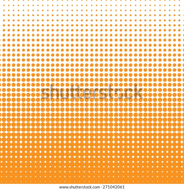 Vector halftone dots. Orange dots on white\
background. Vector\
illustration.