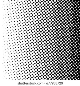 Vector halftone dots, pattern. Black Dots On White Background. Monochrome half-tone.